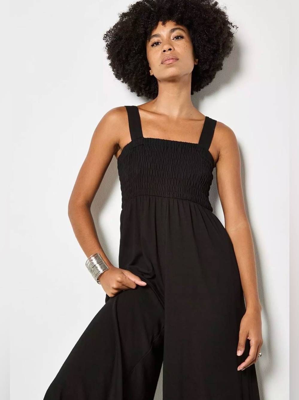 Apricot π - Smoked Easy Jersey Slub Jumpsuit - Picture 3 of 6